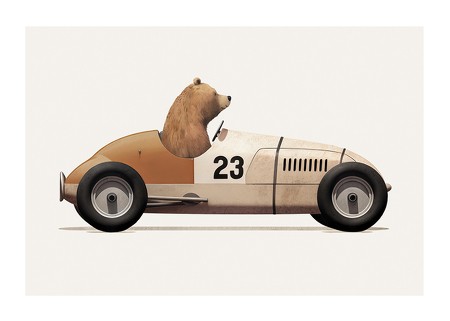 Poster Bear In Toy Car
