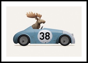 Moose In Toy Car-0