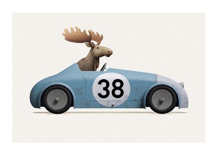 Poster Moose In Toy Car