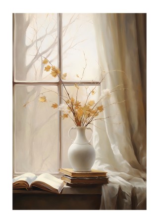 Poster Vase And Flowers In A Window