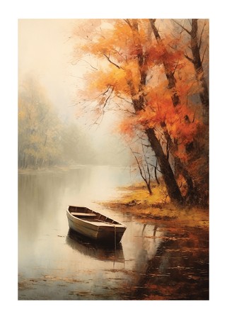 Poster Rowing Boat In Autumn