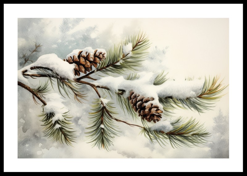 Snow Covered Pine Cones-0