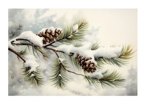 Snow Covered Pine Cones-1