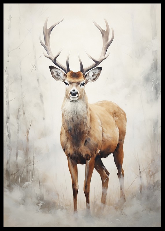 Watercolor Painted Deer-2