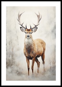 Watercolor Painted Deer-0