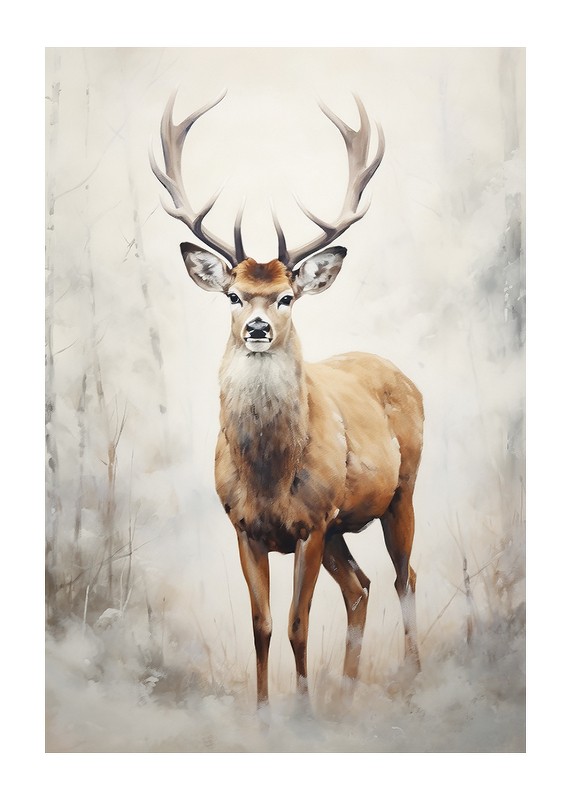 Watercolor Painted Deer-1