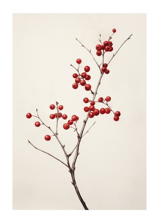 Poster Branch And Red Berries