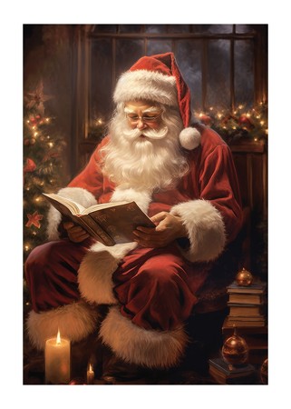 Poster Santa Claus Reading