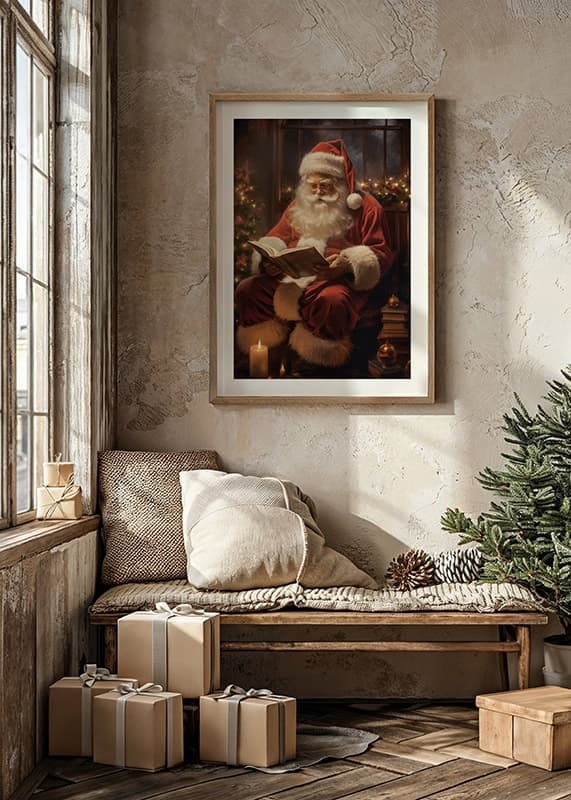 Poster Santa Claus Reading crossfade