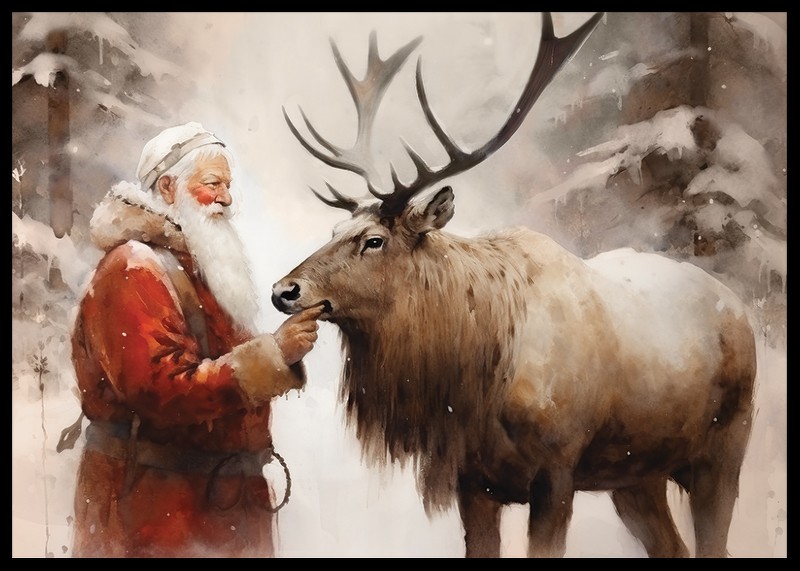 Santa And Reindeer-2