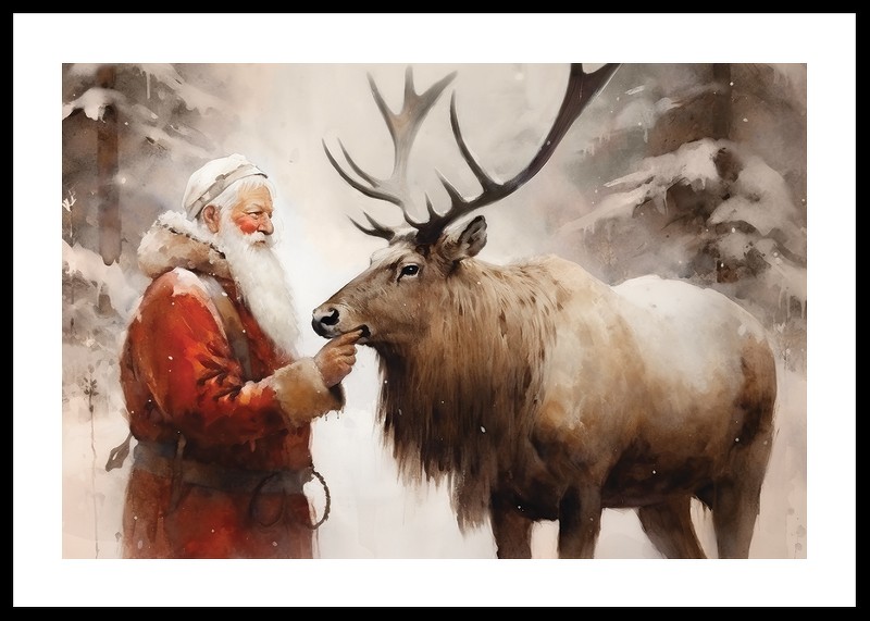 Santa And Reindeer-0