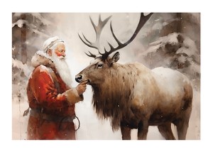 Santa And Reindeer-1