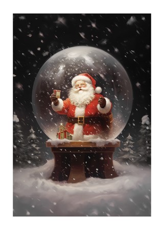 Poster Santa Snow Globe