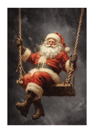 Poster Santa On A Swing