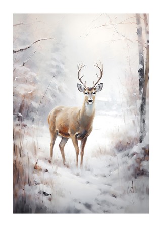 Poster Roe Deer In Winter No2