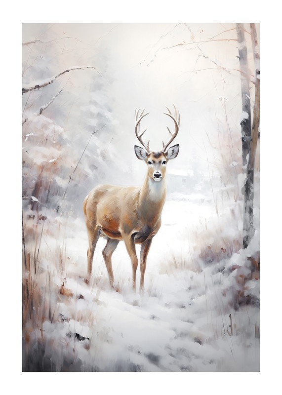 Roe Deer In Winter No2-1