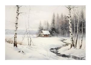 Cottage Winter Landscape-1
