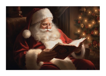 Poster Santa Claus Reading No2