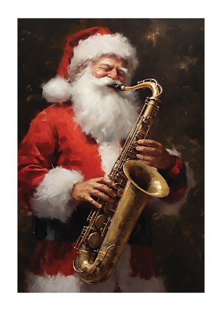 Poster Santa On The Saxophone