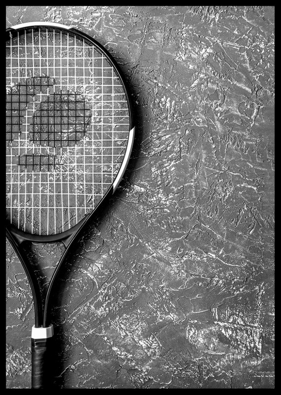 Tennis Racket B&W-2