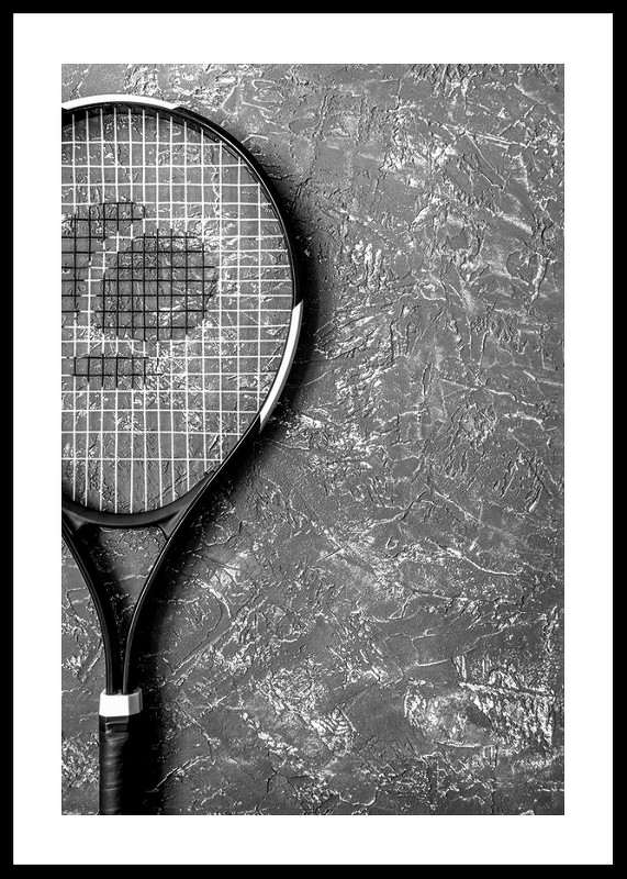 Tennis Racket B&W-0
