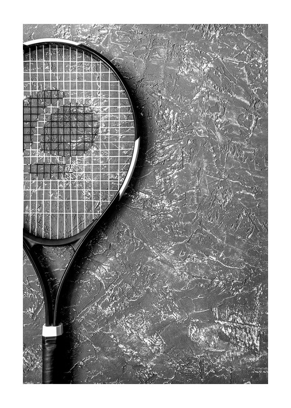 Tennis Racket B&W-1
