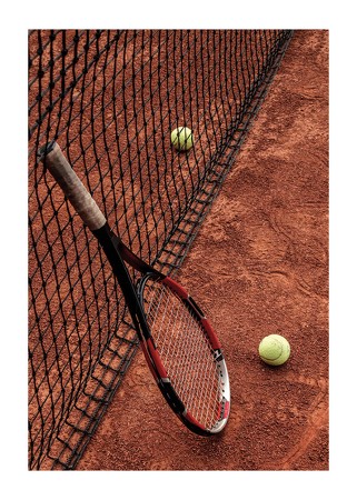Poster Tennis Racket & Court