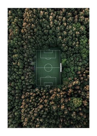 Poster Soccer Field Drone View
