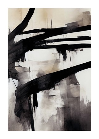 Poster Abstract Flowing Paint No2