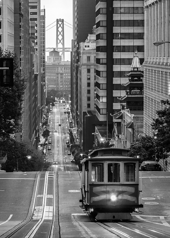 San Francisco Tram B&W-3