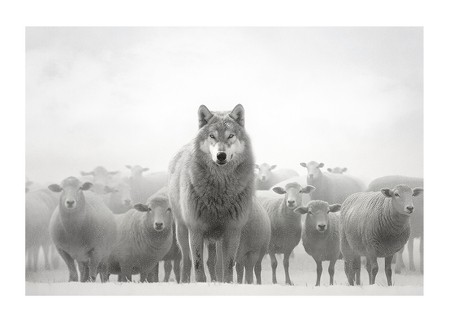 Poster Wolf Among Sheep