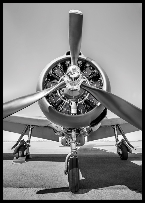 Vintage Propeller Aircraft B&W-2
