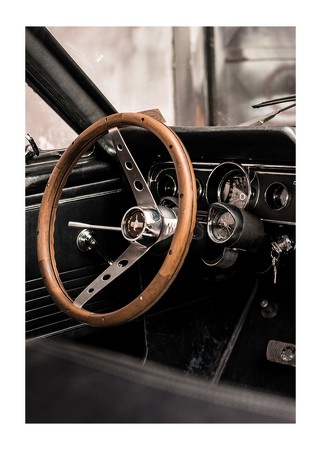 Poster Car Steering Wheel Vintage