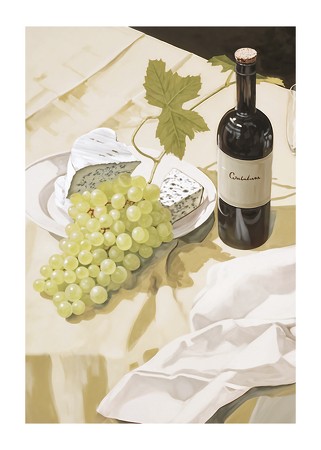 Poster Wine And Grapes