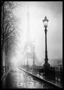 Paris In Fog B&W-2