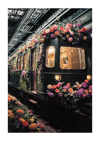 Poster Train En Fleurs