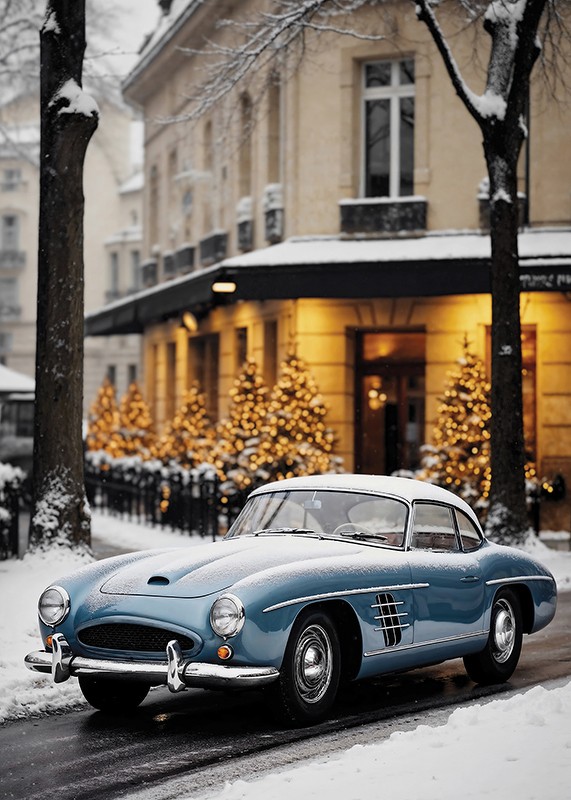 Vintage Car In Winter-3