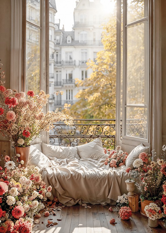 Flowers By The Open Window-3
