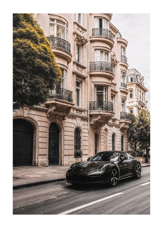 Poster Urban Setting Porsche 911 Carrera Cab 