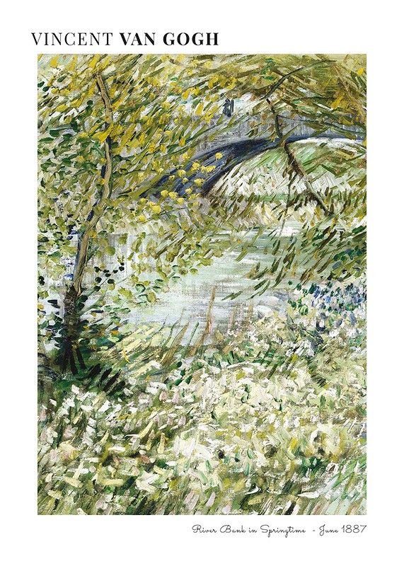 River Bank In Springtime By Vincent Van Gogh-1