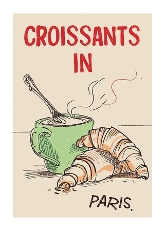 Poster Croissants In Paris