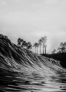 Poster alb-negru cu o fotografie care surprinde o vedere dramatică a unui val care se prăbușește-3