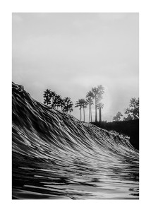 Poster alb-negru cu o fotografie care surprinde o vedere dramatică a unui val care se prăbușește-1