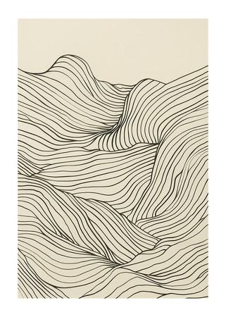 Poster Line Art Waves