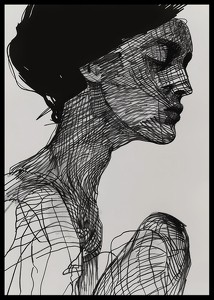 Poster cu o pictură în acuarelă cu un motiv abstract al unei femei-2