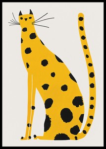 Poster cu pictura cu o pisică galbenă cu pete negre-2