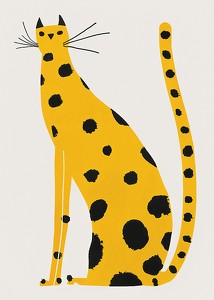 Poster cu pictura cu o pisică galbenă cu pete negre-3