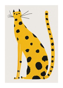 Poster cu pictura cu o pisică galbenă cu pete negre-1