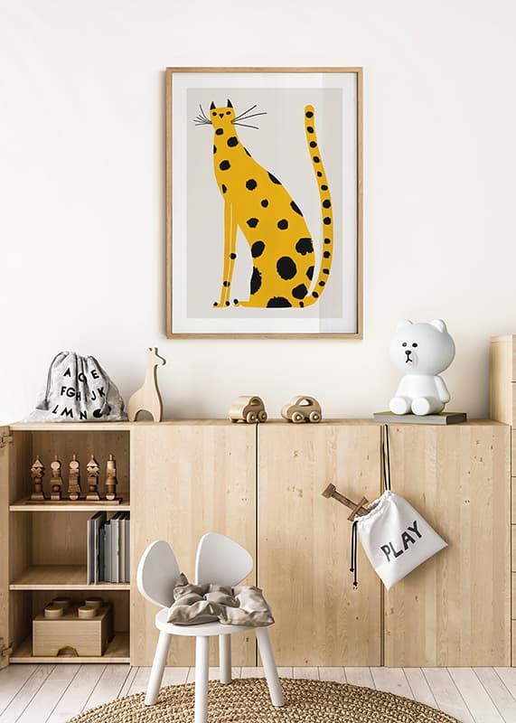 Poster cu pictura cu o pisică galbenă cu pete negre-4