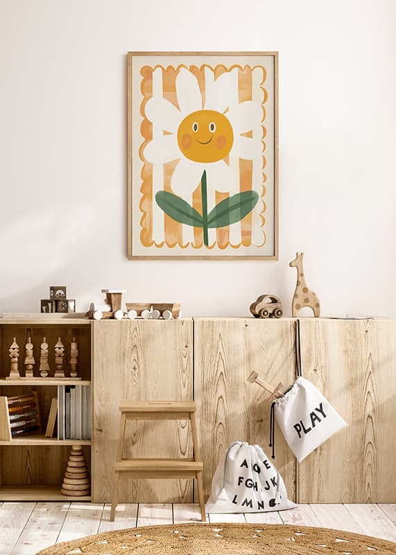 Poster cu o pictură în acuarelă cu o floare fericită-2